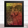 Kissing Young Couple Vintage Home Wall Art Print