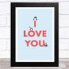 I Love You Cute Penguins Home Wall Art Print