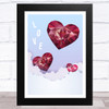 Clouds And Hearts Home Wall Art Print
