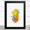 Lisa Simpson Watercolour Splatter The Simpsons Children's Kid's Wall Art Print