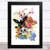 Bing Bunny Everyone Together Splatter Art Children's Kid's Wall Art Print