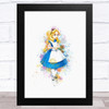 Alice In Wonderland Watercolour Splatter Children's Kid's Wall Art Print