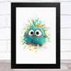 The Angry Birds Blue Bird Cute Splat Children's Kid's Wall Art Print