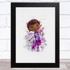 Watercolour Splatter Doc Mcstuffins Children's Kid's Wall Art Print