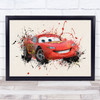 Lightning McQueen Cars Splatter Children's Kid's Wall Art Print