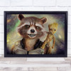 Rocket Raccoon And Groot Smudge Children's Kid's Wall Art Print