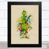 The Grinch Watercolour Splatter Children's Kid's Wall Art Print