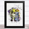 Princess Fiona And Shrek Splat Children's Kid's Wall Art Print