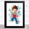 Paw Patrol Rider Splatter Art Children's Kid's Wall Art Print