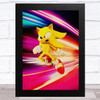 Yellow Sonic Hedgehog Lights Children's Kid's Wall Art Print