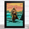 The Mandalorian Retro Style Children's Kid's Wall Art Print