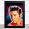 Elvis Presley Polygon Neon Palm Trees Celeb Wall Art Print