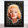 Marilyn Monroe Polygon Black Gold Celeb Wall Art Print