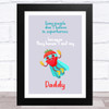Strawberry Superhero Dad Father's Day Gift Wall Art Print