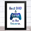 Best Gamer Dad In The Universe Dad Father's Day Gift Wall Art Print
