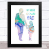 Dad & Daughter Marble Hero Dad Father's Day Gift Wall Art Print