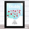 Daddy Beautiful Heart Branch Personalised Dad Father's Day Gift Wall Art Print