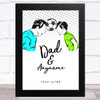 Team Mates Football Father and Son Personalised Dad Father's Day Gift Wall Art Print