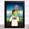 Dad With Son On Shoulders Dark Skin Personalised Dad Father's Day Gift Print