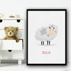 Sheep Cartoon Simple Wall Art Print