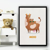 Cow Cartoon Simple Wall Art Print