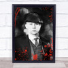 Peaky Blinders John Black & White Blood Splatter Wall Art Print