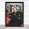 Winston Churchill Union Jack Flag London Pale Wall Art Print