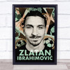 Zlatan Ibrahimovi? Football Retro Stripes Wall Art Print