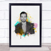 Sebastian Stan Watercolour Splatter Drip Wall Art Print