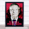 Sir Alex Ferguson Red & Black Splatter Wall Art Print