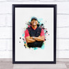 Tiger Woods Watercolour Splatter Drip Wall Art Print