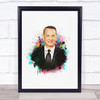 Tom Hanks Watercolour Splatter Drip Wall Art Print