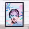 Jennifer Lawrence Pastel Pink Blue Wall Art Print