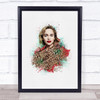 Emilia Clarke Red Green Splatter Wall Art Print