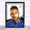 Neymar Polygon Football & Crowd Wall Art Print