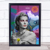 Grace Kelly Retro Clouds Flower Wall Art Print