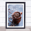Coffee Cup Rustic With Beans Photograph Wall Art Print