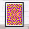 Psychedelic Yellow Purple Bending Square Wall Art Print