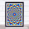 Psychedelic Hippie Blue Yellow Red Wall Art Print