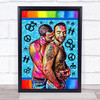 Bright Colourful Two Men Gay Pride Wall Art Print