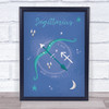 Sagittarius Zodiac Star Sign Symbol Light Blue Wall Art Print