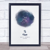 Virgo Zodiac Star Sign Star Watercolour Blue Wall Art Print