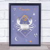 Cancer Zodiac Star Sign Symbol Light Blue Wall Art Print