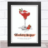 Strawberry Daiquiri Cocktail Wall Art Print