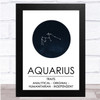 Zodiac Star Sign Constellation Aquarius Wall Art Print