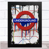 Underground In Distressed Grunge Paint Drip Wall Art Print