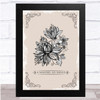 Vintage Flower Fade Brown Fa Maiore Ad Minus Distressed Wall Art Print