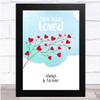 You Are Loved Beautiful Heart Branch Watercolour Wall Art Print