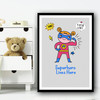 Girl Superhero Lives Here Pow Wall Art Print