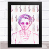 Pineapple And Cactus Man With Cocktail Pink Pale Wall Art Print